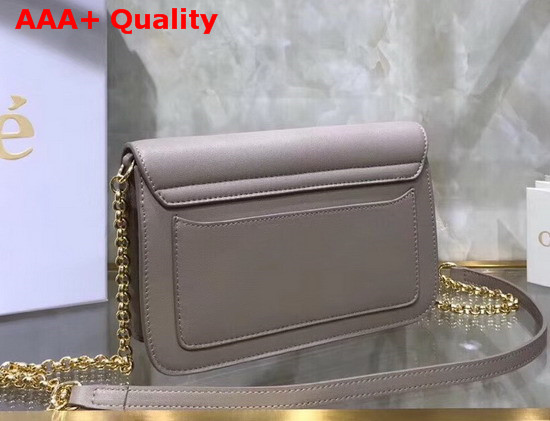 Chloe C Clutch with Chain Shiny and Suede Calfskin Motty Grey Replica