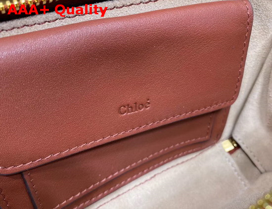 Chloe C Mini Vanity Bag in Chestnut Brown Croc Embossed Calfskin Replica