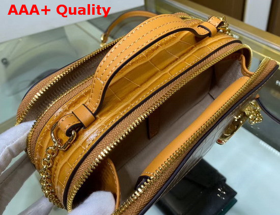 Chloe C Mini Vanity Bag in Light Brown Croc Embossed Calfskin Replica