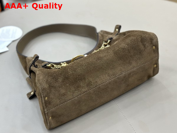 Chloe Charms Hobo Bag in Flannel Grey Suede Leather Replica