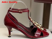 Chloe Cleia Heeled Sandal in Grenat Patent Calfskin Replica