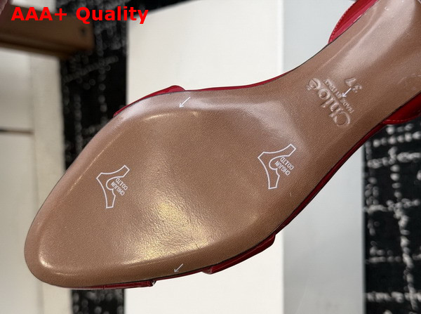 Chloe Cleia Heeled Sandal in Grenat Patent Calfskin Replica