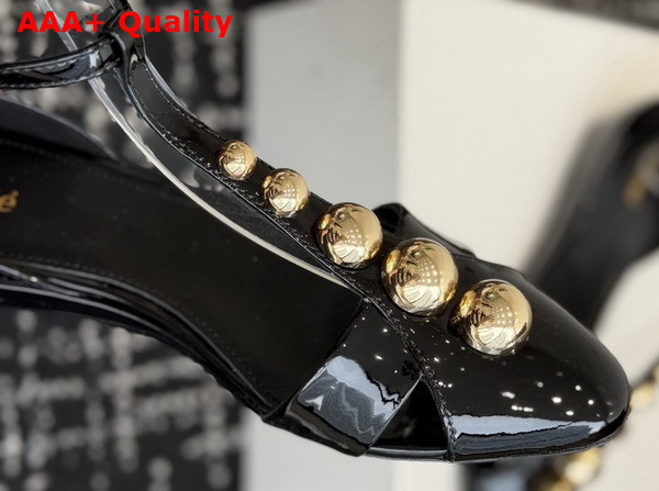 Chloe Cleia Sandal in Black Patent Calfskin Replica