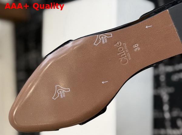 Chloe Cleia Sandal in Black Patent Calfskin Replica