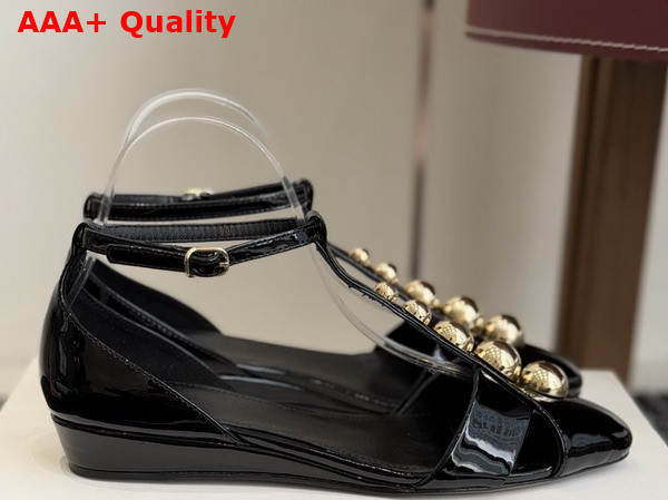 Chloe Cleia Sandal in Black Patent Calfskin Replica
