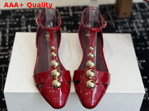 Chloe Cleia Sandal in Grenat Patent Calfskin Replica