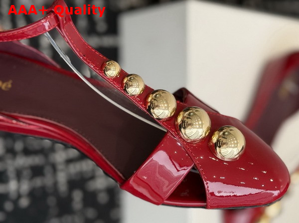 Chloe Cleia Sandal in Grenat Patent Calfskin Replica