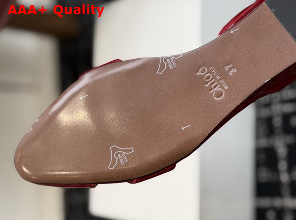 Chloe Cleia Sandal in Grenat Patent Calfskin Replica