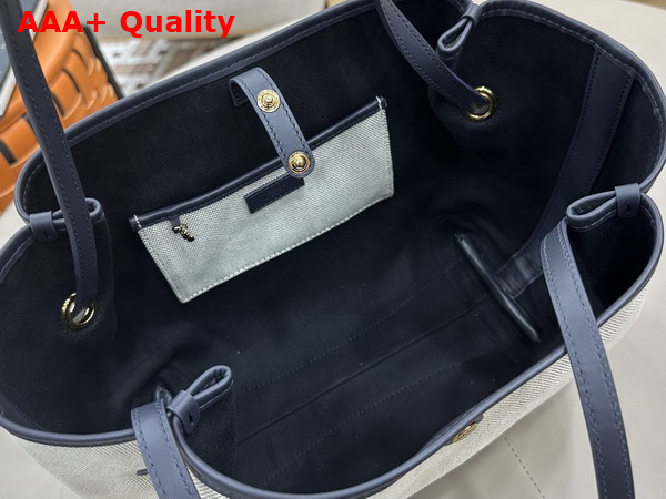 Chloe Clover Double Carry Bag in Canvas Black and Navy Replica