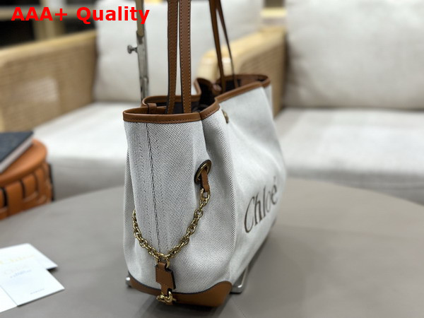 Chloe Clover Double Carry Bag in Canvas Clay Brown Replica