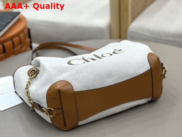 Chloe Clover Double Carry Bag in Canvas Clay Brown Replica