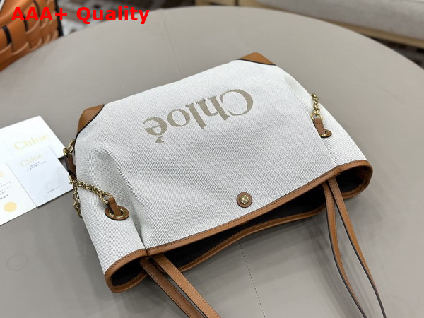 Chloe Clover Double Carry Bag in Canvas Clay Brown Replica