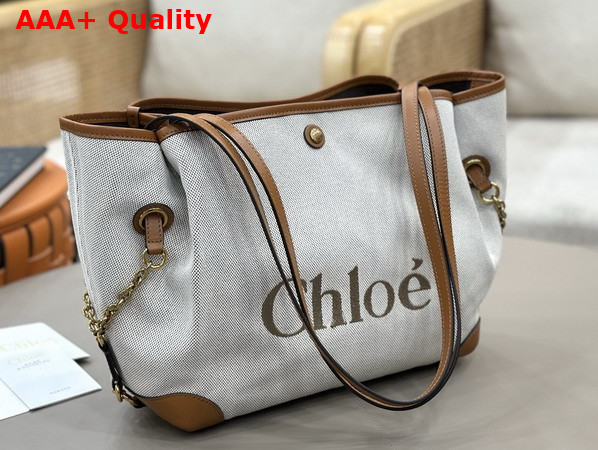 Chloe Clover Double Carry Bag in Canvas Clay Brown Replica