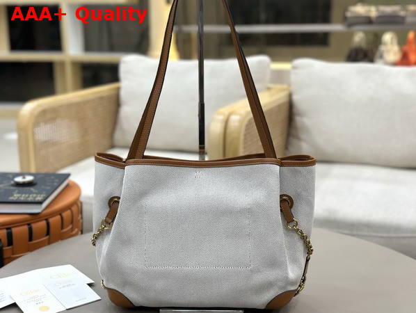Chloe Clover Double Carry Bag in Canvas Clay Brown Replica