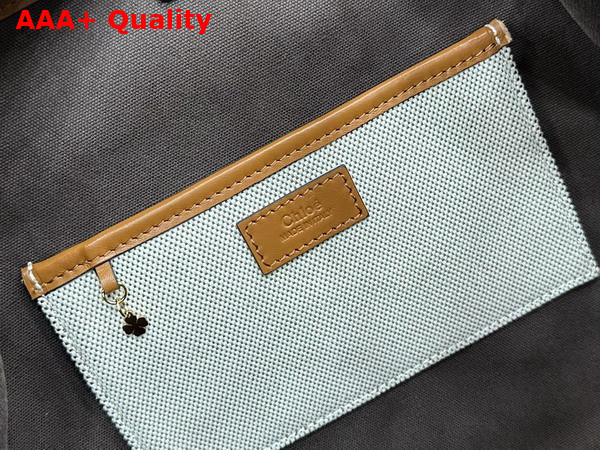 Chloe Clover Double Carry Bag in Canvas Clay Brown Replica