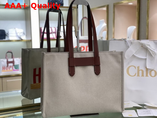 Chloe Corita Kent Medium Tote Bag in Embroidered Artwork and Shiny Calfskin Replica