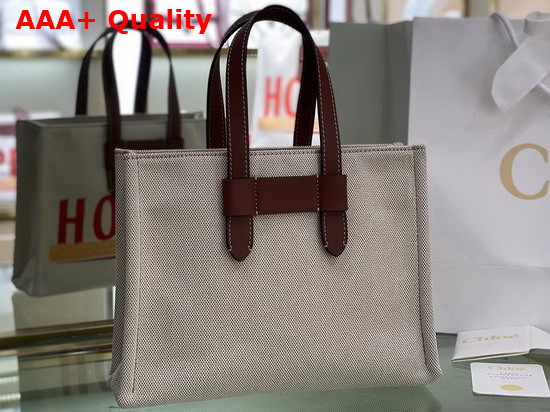 Chloe Corita Kent Small Tote Bag in Embroidered Artwork and Shiny Calfskin Replica