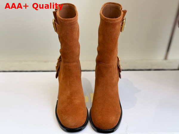 Chloe Dakota Ankle Boot in Vintage Brown Suede Calfskin Replica