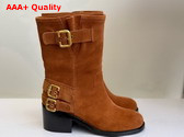 Chloe Dakota Ankle Boot in Vintage Brown Suede Calfskin Replica