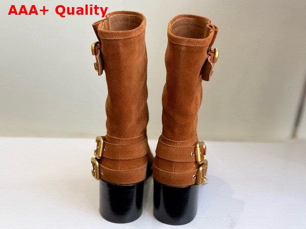 Chloe Dakota Ankle Boot in Vintage Brown Suede Calfskin Replica