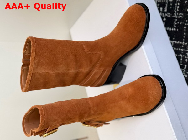Chloe Dakota Ankle Boot in Vintage Brown Suede Calfskin Replica