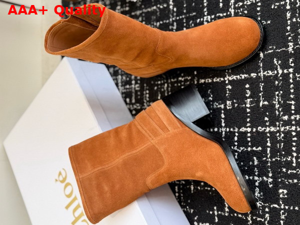 Chloe Dakota Ankle Boot in Vintage Brown Suede Calfskin Replica