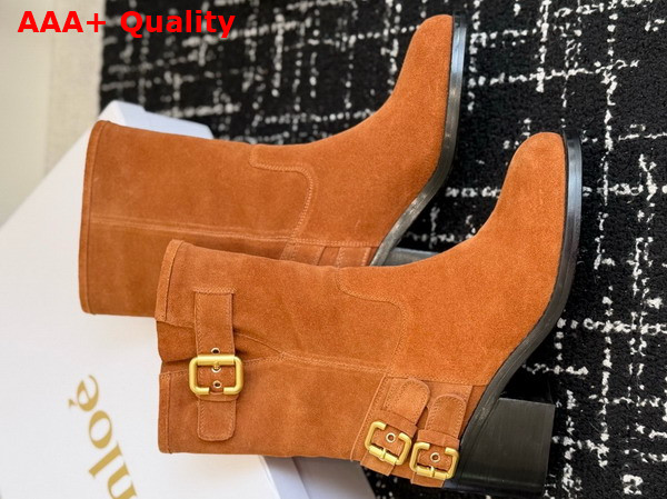 Chloe Dakota Ankle Boot in Vintage Brown Suede Calfskin Replica