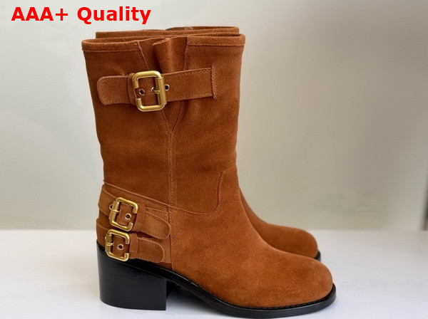 Chloe Dakota Ankle Boot in Vintage Brown Suede Calfskin Replica