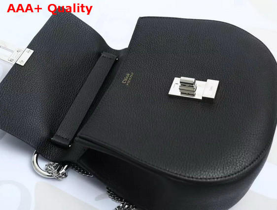Chloe Drew Bag Black Grained Lambskin Silver Hardware Replica