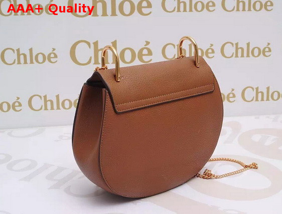 Chloe Drew Bag Brown Grained Lambskin Gold Hardware Replica