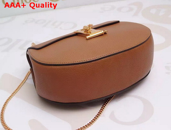 Chloe Drew Bag Brown Grained Lambskin Gold Hardware Replica