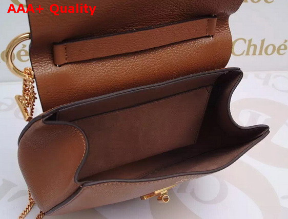 Chloe Drew Bag Brown Grained Lambskin Gold Hardware Replica