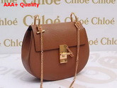 Chloe Drew Bag Brown Grained Lambskin Gold Hardware Replica