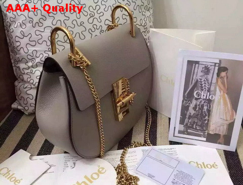 Chloe Drew Bag Grey Grained Lambskin Gold Hardware Replica