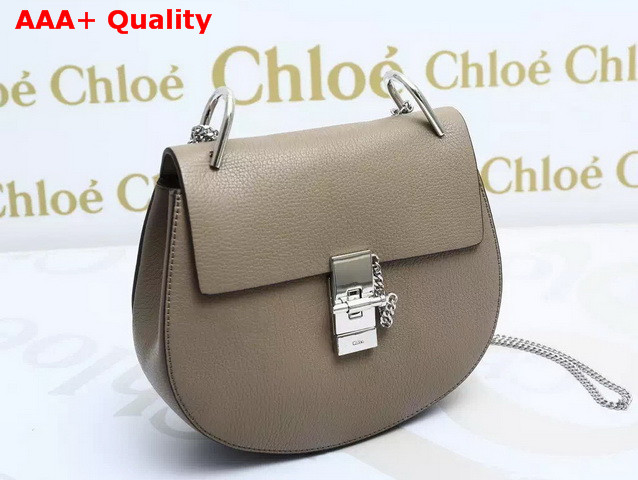Chloe Drew Bag Grey Grained Lambskin Silver Hardware Replica