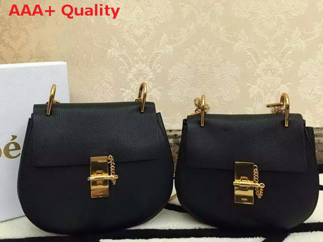 Chloe Drew Bag In Black Grained Leather Replica