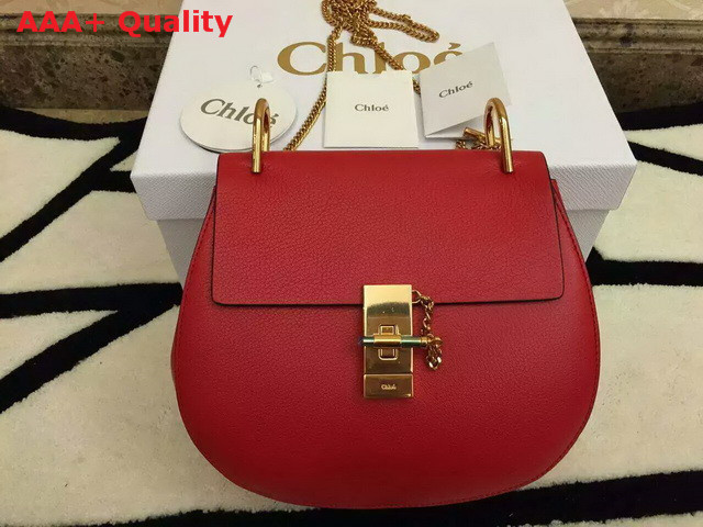 Chloe Drew Bag In Red Grained Leather Replica