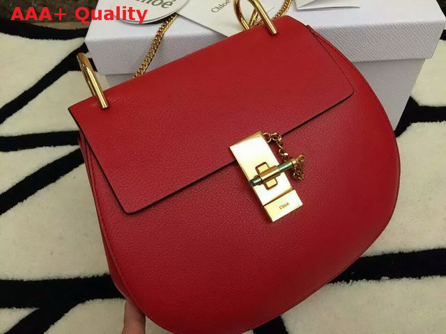 Chloe Drew Bag In Red Grained Leather Replica