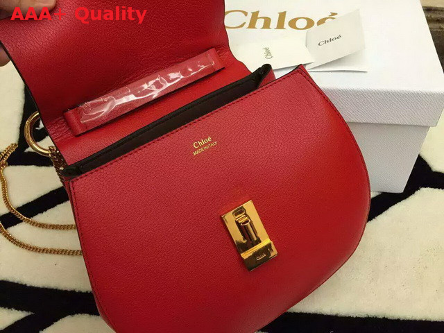 Chloe Drew Bag In Red Grained Leather Replica