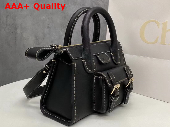 Chloe Edith Mini Bag in Buffalo Leather Black Replica