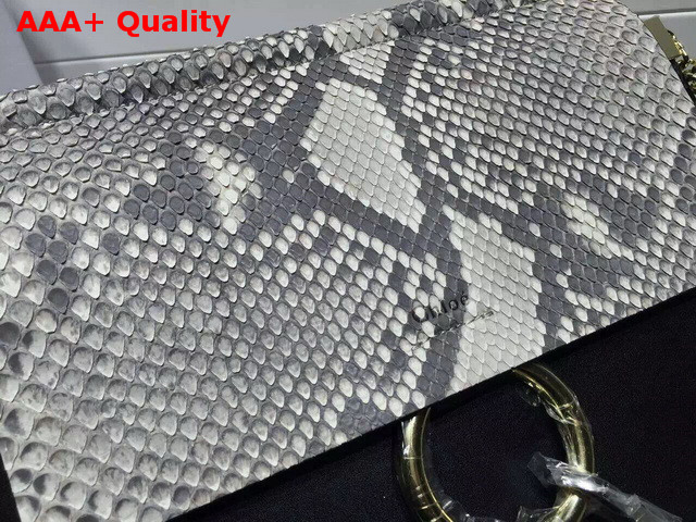 Chloe Faye Bag In Black Calfskin And Python Replica
