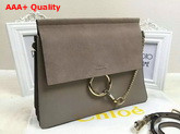 Chloe Faye Bag In Grey Smooth Calfskin And Suede Calfskin Replica