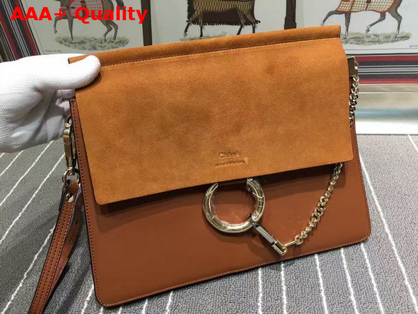 Chloe Faye Bag In Smooth Calfskin And Suede Calfskin Classic Tobacco Replica