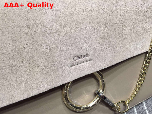 Chloe Faye Bag in Light Grey Smooth Calfskin and Suede Calfskin Replica