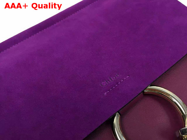 Chloe Faye Bag in Purple Smooth Calfskin and Suede Calfskin Replica