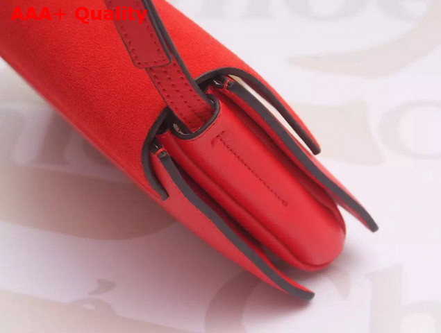 Chloe Faye Small Bag In Poppy Red Suede and Nappa Leather Replica