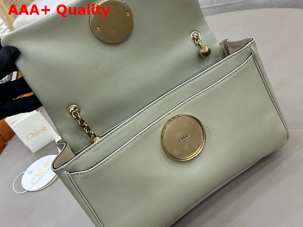 Chloe Heritage Shoulder Bag in Grained Leather Aloe Green Replica