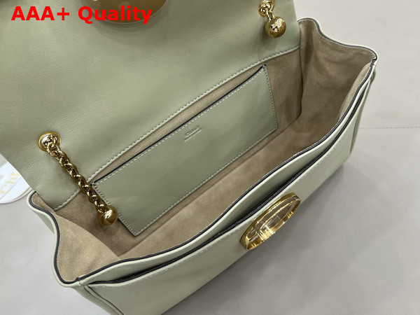 Chloe Heritage Shoulder Bag in Grained Leather Aloe Green Replica