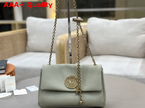 Chloe Heritage Shoulder Bag in Grained Leather Aloe Green Replica