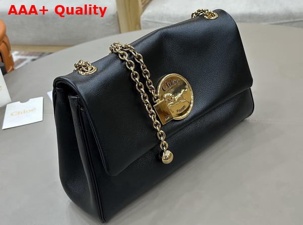 Chloe Heritage Shoulder Bag in Grained Leather Black Replica